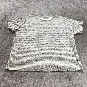 Unbranded Shirt Top Womens 3X White Blue Text Garden View Sunny Days Summer Tee